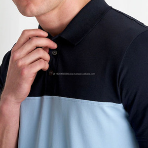 Golf uni décontracté pour hommes personnalisés pour les t-shirts polo tissu tricoté en polyester à manches courtes avec logo - Product Image 4