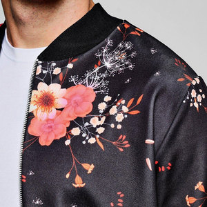 Custom Made 100% Polyester Canvas Stand Collar Sublimation Satin Bomber Jacket Men High Quality Breathable Quick Dry <b>Winter</b> High - Product Image 4