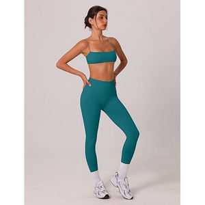 Ensemble de fitness, soutien-gorge de yoga sans couture, leggings taille haute, extensible, respirant, vêtements de sport pour femmes, entraînement en salle de sport - Product Image 4