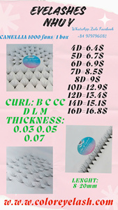 Extensiones de Pestañas de Camelia Sintética Natural 16D/1000 Fans Hechas a Mano al por Mayor, OEM/ODM, Etiqueta Privada, Logotipo Personalizado Gratuito - Product Image 2