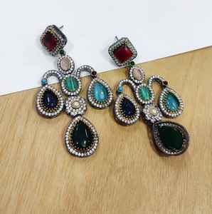 Pendientes polacos victorianos de diamantes de circón a la moda con pendientes elegantes de moda para mujer, ropa de fiesta para fiestas - Product Image 6