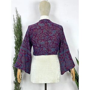 Yak Wool Tie Top Boho Chic Cozy Himalayan Wool Handmade Indian Wrap Halter Top Warm Cozy <b>Bell</b> Sleeves Long Hippie Vibes Parfait - Product Image 3