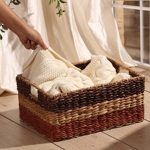 Basket of brightly colored dyed seagrass Handmade Storage Basket Wholesale eco-friendly Made in Viet Nam - Product Image 3