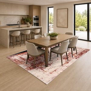 Tapis RUGS DEPOT LXDP-0441 en gros, couleur terre cuite dorée, style vintage oriental, imprimé numériquement, lavable en machine, en chenille, antidérapant - Product Image 4