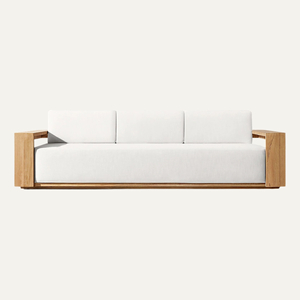 Sofá de Jardín Moderno de Madera de Teca para Exteriores, Sofá Minimalista de Teca para Jardín y Patio - Product Image 4