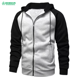 Wholesale Custom Logo Printing Cotton Plain Zipper Hoodie Unisex High Street Vintage Fleece/French Terry Quick Dry - Product Image 6