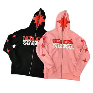 เสื้อกันหนาวมีฮู้ดผ้าคอตตอนรุ่นเฮฟวี่เวทสีดำสำหรับเข้ายิมพื้นเรียบออกแบบโลโก้ได้ตามต้องการ - Product Image 3