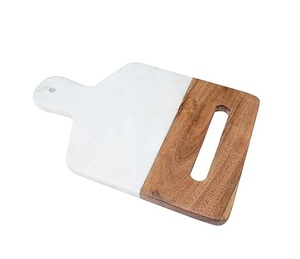Nouvelle arrivée de planche à découper en bois avec doublure en marbre fait à la main véritable utilisation de restaurant d'hôtel qualité supérieure la plus vendue - Product Image 5