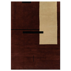 Alfombra de Lana Anudada a Mano Sthir, Diseño Kilim Abstracto Rojo y Naranja, Rectangular 9x12, para Entrada o Sala de Estar, AIWL-3011 - Product Image 1