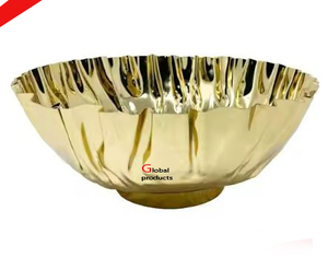 Tazón de chocolate de acero inoxidable de metal con acabado dorado de forma redonda para restaurante y bar de hotel - Product Image 3