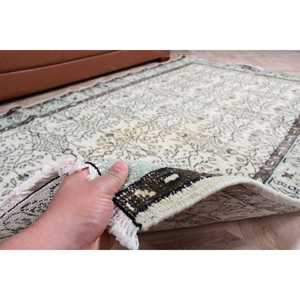 Alfombra vintage grande de 5.4x8.5 pies, alfombra turca verde con lunares - Product Image 3