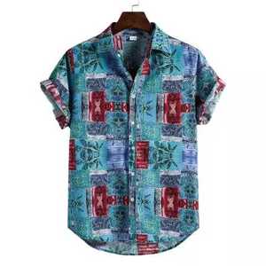 Chemises à sublimation intégrale pour hommes, imprimées de motifs floraux, idéales pour l'été/la plage, t-shirts boutonnés, coupe confortable. - Product Image 4