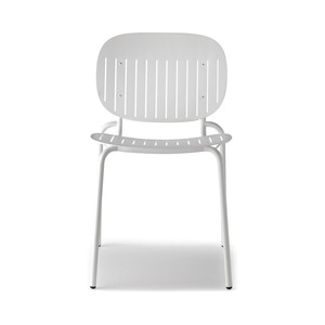 Stackable Outdoor <b>Dining</b> <b>Chair</b> Galvanized Painted Steel Frame Slatted Seat and Back for Restaurant Cafe Hotel Terrace - Product Image 3