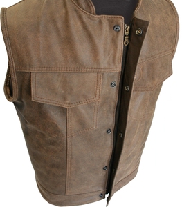 Vêtements de mode confortable respirant hiver chaud gilet en cuir pour hommes conception unique de haute qualité OEM prix de gros - Product Image 3