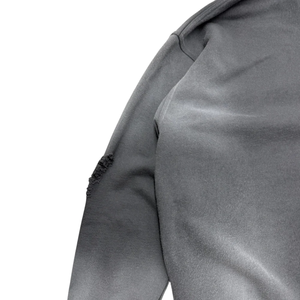 Streetwear 100% algodón estampado rasgado sudaderas con capucha de alta calidad de peso pesado de gran tamaño recortado pulóver desgastado Boxy Fit Sudadera con capucha - Product Image 4