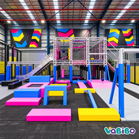 Équipement de parc de trampolines intérieur commercial, parcours ninja, fosse à mousse, mur d'escalade, enfants, adultes, solution clé en main OEM, Vabibo BC-15