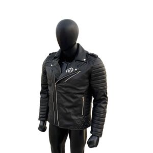 Luxe noir classique en peau de mouton en cuir naturel vestes hommes en cuir véritable veste mode Slim Fit moto manteaux mâle personnalisé - Product Image 2