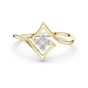 0.1 CT Round Brilliant Lab Diamond Cluster <b>Ring</b> for Women VVS-VS EF Clarity, CVD-Grown 18KT, 14KT, 10KT Gold & 925 <b>Silver</b> - Product Image 3