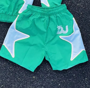 2024 nuevo diseño de ropa de calle cortavientos chándal pantalones cortos conjunto para Puff estampado de dos piezas con cremallera completa Sudadera con capucha y pantalones cortos para otoño - Product Image 3