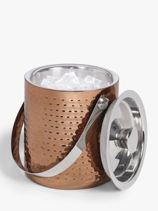 Cubo de hielo de acero martillado personalizado hecho a mano con tapa para enfriador de vino y cerveza fiesta Barware PROVEEDOR DE ACERO INOXIDABLE - Product Image 6