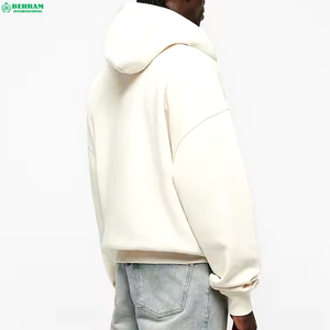 Personnalisé lourd Vintage goutte épaule Boxy Fit fermeture éclair sweats à capuche hommes thermique à manches longues français éponge fermeture éclair à capuche & sweat-shirts - Product Image 6