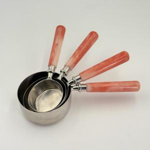 Metal <b>Measuring</b> <b>Cups</b> S/4 Stainless Steel <b>Measuring</b> <b>Cups</b> And Spoons <b>Set</b> With Resin Handle For Gift Cooking & Baking - Product Image 4