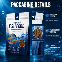 Sac réutilisable pour aliments pour animaux de compagnie, emballage personnalisé pour aliments pour poissons, sac à fond plat finition mate, sac en plastique pour aliments pour poissons d'aquarium
