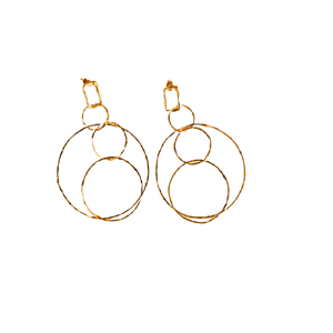 เครื่องประดับทองเหลืองชุบทองจากต่างประเทศต่างหูยาวทรงสามเหลี่ยมดีไซน์น่ารักของขวัญสำหรับภรรยา - Product Image 5