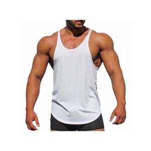 Camiseta sin mangas atlética de talla XL para hombre, último verano, para correr, gimnasio, Stringer, diseño informal, venta al por mayor, patrón corto en blanco - Product Image 4