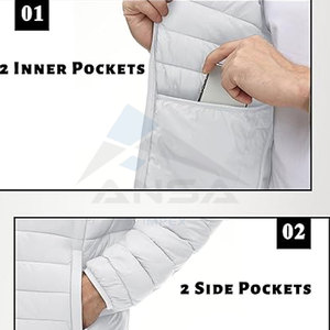 Abrigo acolchado para hombre con capucha Chaqueta ligera repelente al agua a prueba de viento Senderismo en la nieve, marca OEM de viaje disponible - Product Image 5