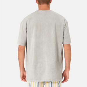 T-shirt surdimensionné lavé à l'acide 100% coton de qualité supérieure pour hommes Streetwear lourd T-shirts pour hommes - Product Image 3