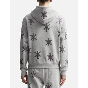 Suministro directo de fábrica Ropa de invierno para hombres Transpirable Ligero 100% Algodón Rhinestone Chándales Cuello con capucha Precio al por mayor - Product Image 3