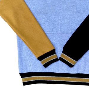 Sudadera unisex de forro polar con cuello redondo, manga opuesta, color blanco alfa, estilo chenille, lavado ácido, para invierno, con escudo griego bordado - Product Image 3