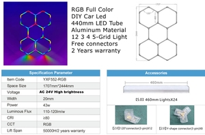 Panneaux lumineux hexagonaux LED RGB décoratifs pour supermarchés, bricolage, <span class=keywords><strong>garage</strong></span>, DC24V, haute luminosité, lampe en nid d'abeille LED - Product Image 3