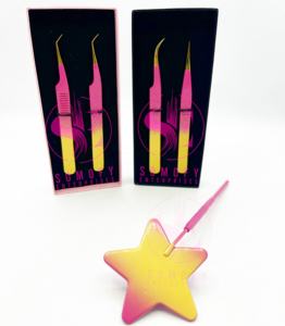 Pince à épiler à pointe de fibre de 45 degrés de haute qualité pince à épiler d'extension en métal en acier inoxydable vente en gros durable - Product Image 5