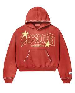 เสื้อฮู้ดแขนยาวพิมพ์ลายเทอร์รี่ฝรั่งเศสหรูหราสำหรับผู้ชาย: เสื้อครอปแขนยาวพิมพ์ลายกรดติดไรน์สโตน - Product Image 6