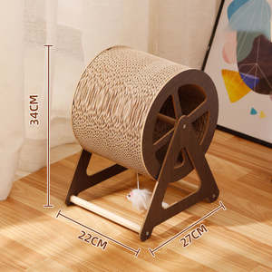 New Design Eco-Friendly Durable Board Corrugated Paper Claw Grinder <b>Cat</b> <b>Scratch</b> Solid Wood Removable Board <b>Pad</b> Ferris Wheel - Product Image 4