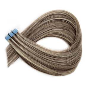 ผมต่อแบบปลายแบน Remy Human Hair สีน้ำตาลประกายบลอนด์แพลตตินั่ม # 8a/60 - Product Image 1