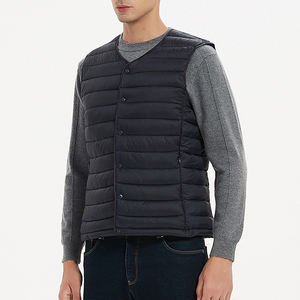 Wholesale Down Vest Warm Cotton-Padded Plus Size Custom Button Men's Winter <b>Coat</b> <b>Heat</b> Designer Puffer Vest puffer jacket - Product Image 2