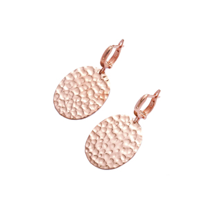 Dainty martelé forme ovale 925 argent Sterling boucle d'oreille turque en gros bijoux fins pour les femmes - Product Image 1