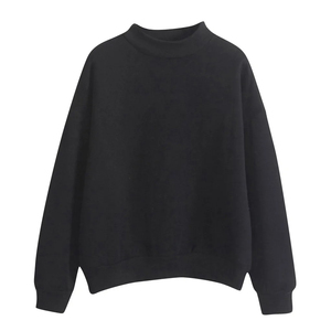 Custom Logo 100% Heavyweight 420 Grams Sweatshirt High Quality Mock Neck Crewneck 100% Cotton Sweatshirts - Product Image 6