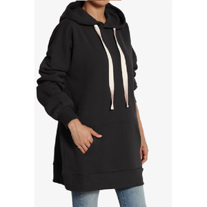 Sweats à capuche longs de haute qualité pour femmes élégant uni noir filles survêtements en ligne en gros - Product Image 4