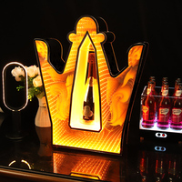 Présentoir de bouteilles LED personnalisé portable avec base lumineuse LED pour bière/vin/présentation