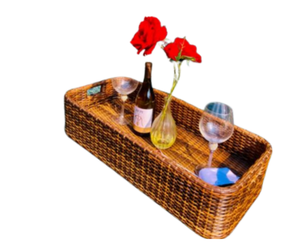 Bandeja flotante de lujo para diseño de ratán junto a la piscina, bandeja flotante duradera para hotel de playa, bandeja flotante elegante para servir agua - Product Image 3