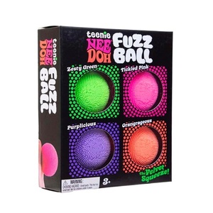Nuevo Paquete de 4 Juguetes Sensoriales Schylling NeeDoh Teenie Needoh Fuzzball - Juguetes para Apretar - 1.5 Pulgadas de Diámetro - Colores Pueden Variar - Product Image 1