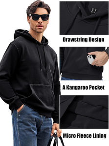 2025 grande taille unisexe sweat à capuche zippé hiver sweat polaire doublé Streetwear survêtement Style 100% coton brodé uni teint - Product Image 5