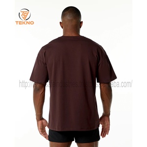 OEM personalizado hombres 100% algodón 220 Gsm peso pesado Boxy Fit Screen Print gráfico Camisetas largas Oversize Streetwear estilo camisetas - Product Image 3