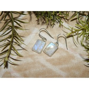 Moonstone Dainty Boho <b>Earrings</b> Handmade Sterling Silver Gemstone Women's <b>Earrings</b> <b>Fashionable</b> Gift Idea - Product Image 4