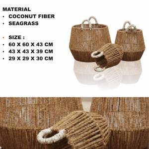 Juego de 3 artesanías de fibra de coco GENTONG - Product Image 2