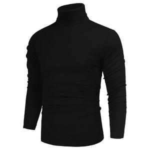 Chemise à col roulé à manches longues personnalisée pour hommes Pull en coton OEM ODM Sweat-shirt de superposition Tissu doux - Product Image 4